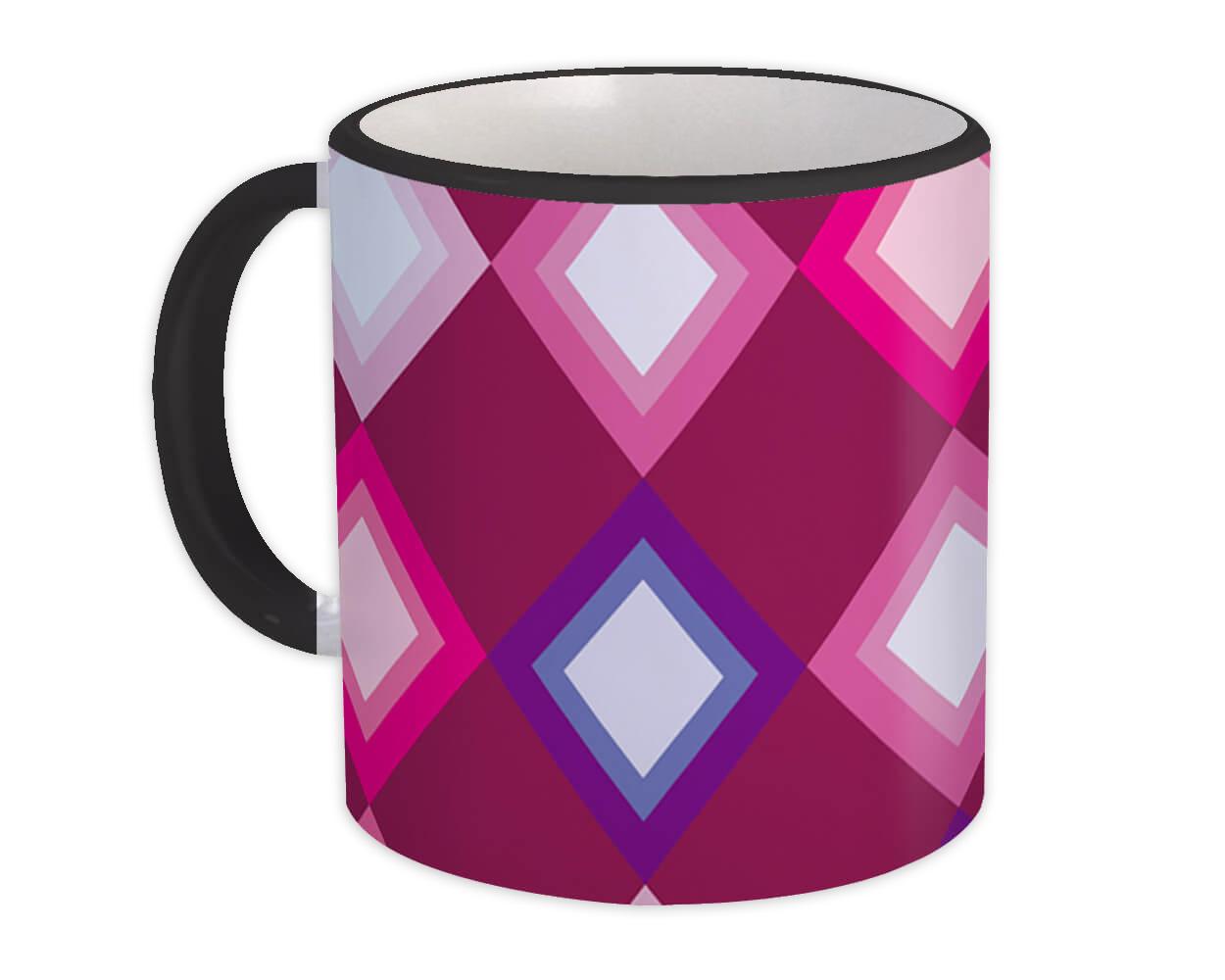 Gift Mug : Pink Purple Losange Geometric Shape Modern Decor Home