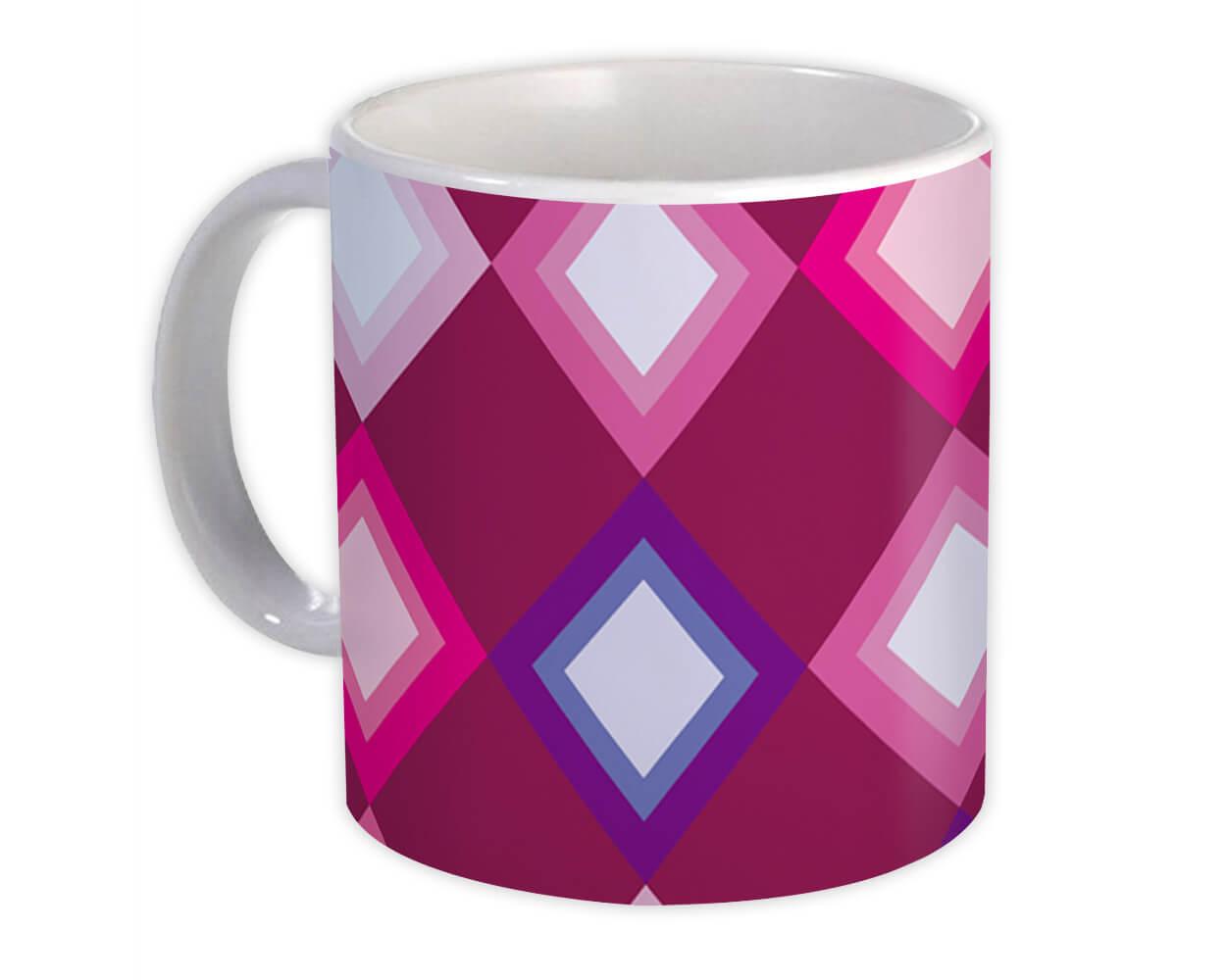 Gift Mug : Pink Purple Losange Geometric Shape Modern Decor Home