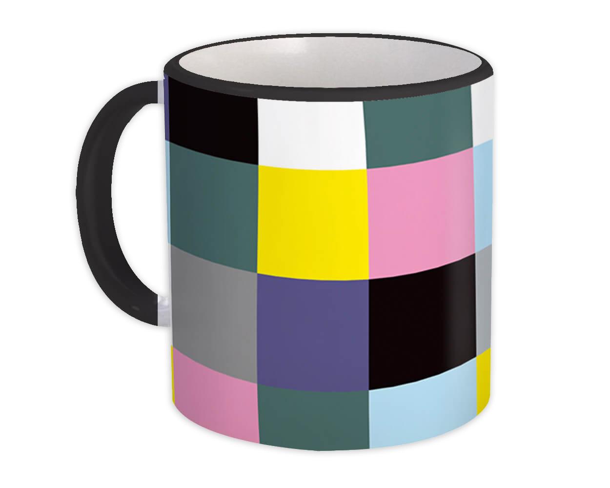 Gift Mug : Squares Colorful Patterned Elegant Modern Abstract Pattern Shapes