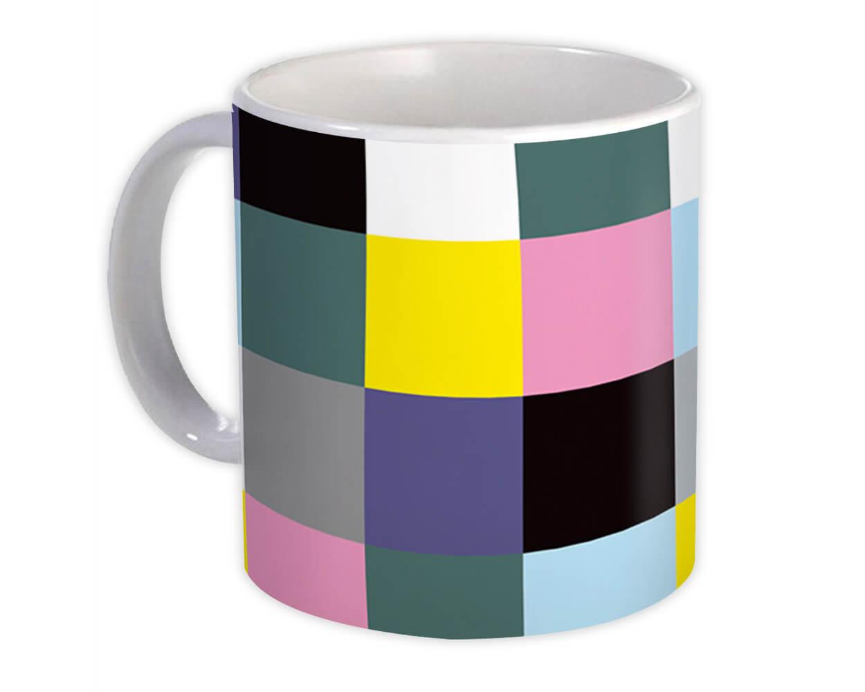 Gift Mug : Squares Colorful Patterned Elegant Modern Abstract Pattern Shapes