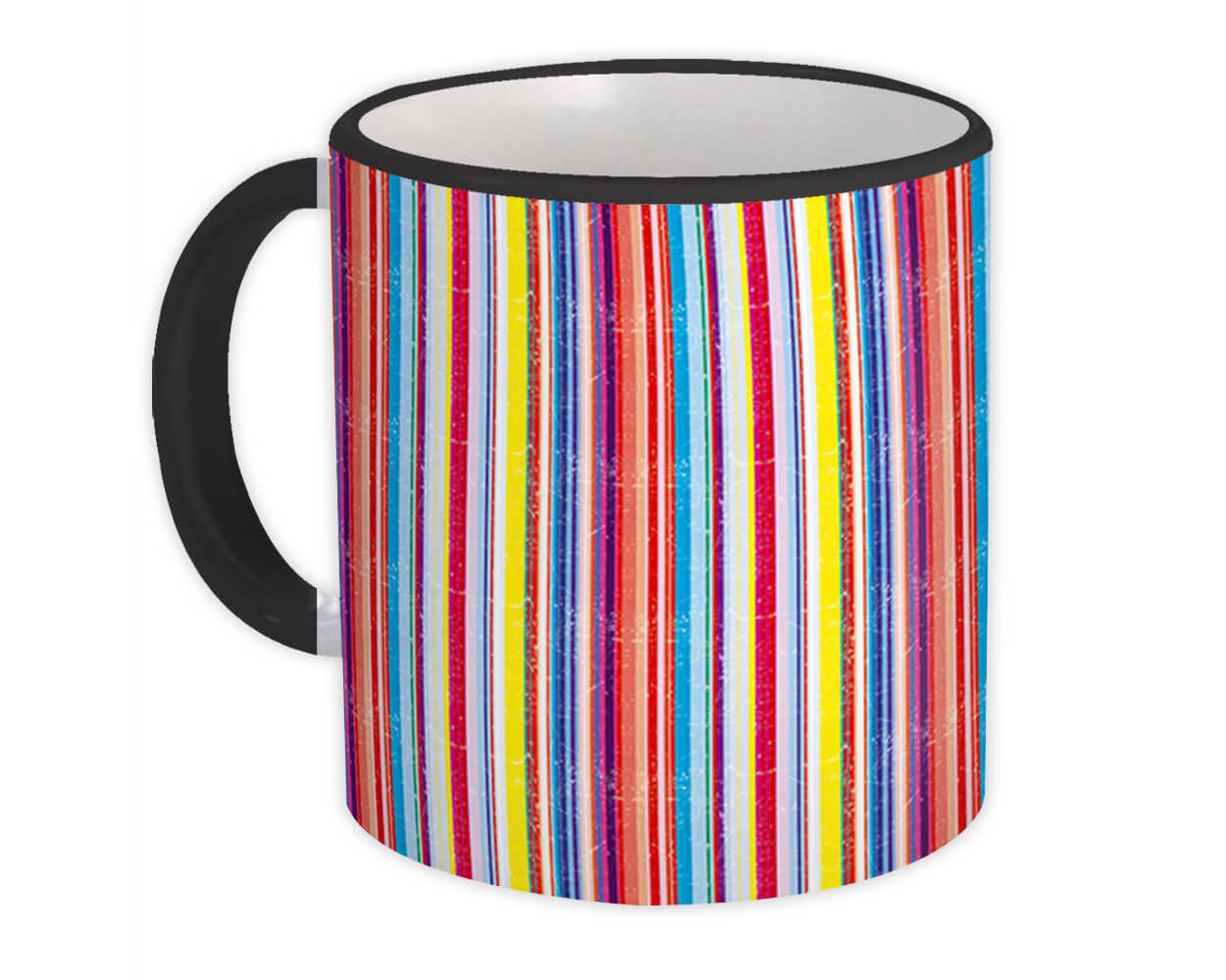 Gift Mug : Stripes Vintage Pink Yellow Classic Home Decor Pastel