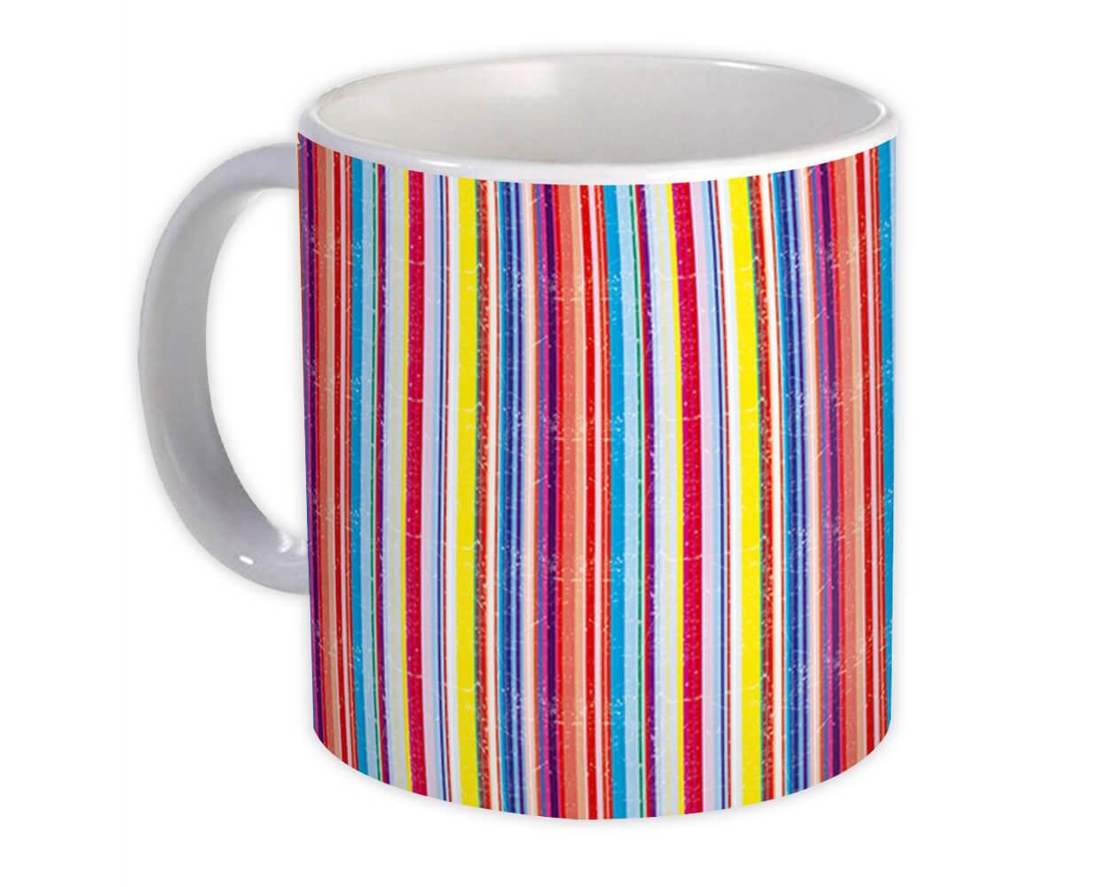 Gift Mug : Stripes Vintage Pink Yellow Classic Home Decor Pastel