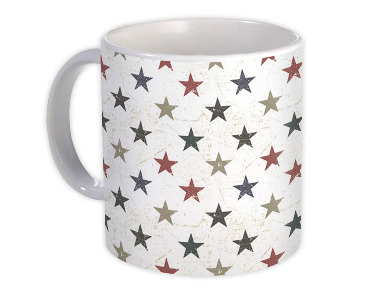 Gift Mug : Stars Blue White Reds Home Decor Pattern Abstract Shapes