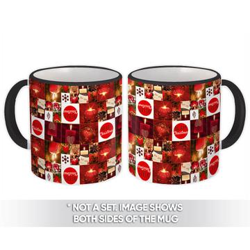 Christmas Set : Gift Mug Winter Holidays Cinnamon Candle Hearts Pattern Home Decor