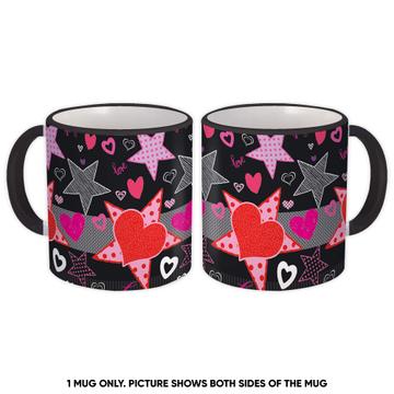Stars Hearts : Gift Mug Be My Valentine Pattern Super Hero Lovers Teenage Room Decor