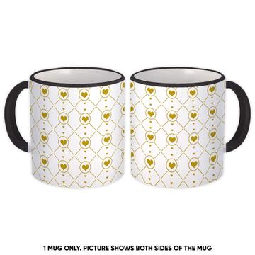 Hearts Net : Gift Mug Wedding Engagement Pattern Love Anniversary Fabric Decor Invite
