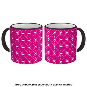 Hearts Net : Gift Mug Love Romantic Pattern Princess Pink Kisses Abstract Squares
