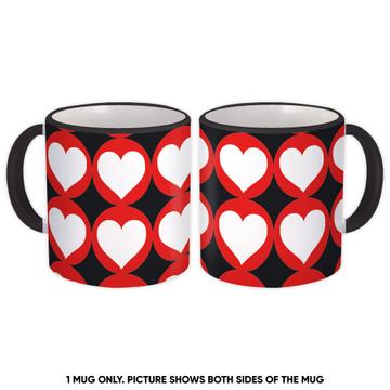 Love Pattern : Gift Mug Stamped Hearts Be My Valentine Fabric Wall Decor Labels Candy