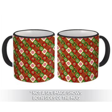 Christmas Decor : Gift Mug Santa New Year Pattern Garland Mistletoe Festive Snowflake