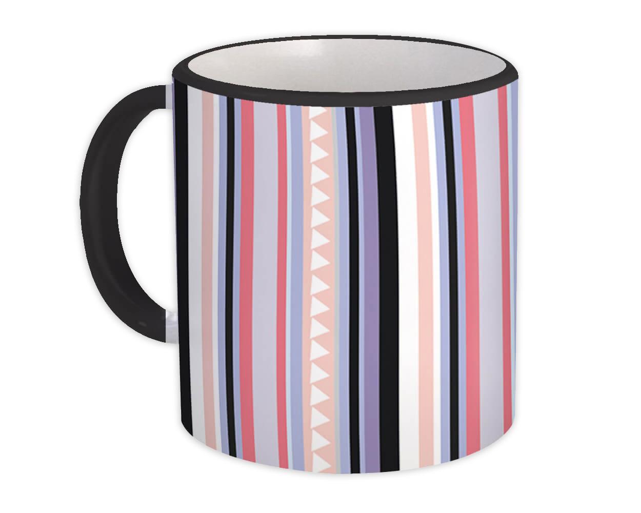 Gift Mug : Stripes Pink Lilac Classic Home Decor Pastel