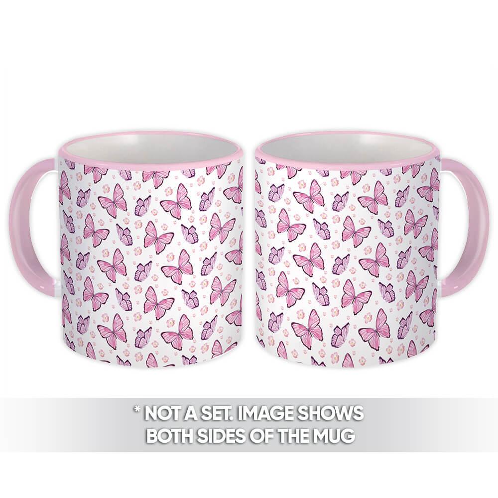 Gift Mug : Pastel Colored Butterflies Baby Shower Child Pattern Mother Kitchen