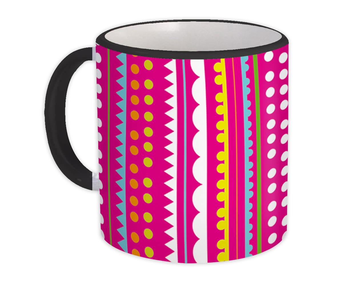 Gift Mug : Stripes Polka Dots Pink Cute Colorful Decor Home