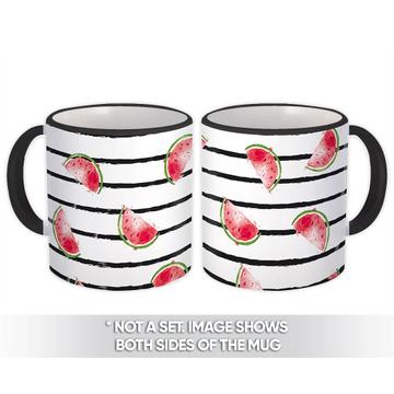 Stripes Watermelon : Gift Mug Abstract Pattern Fruit Berry Summer Holiday Kids Kitchen Decor