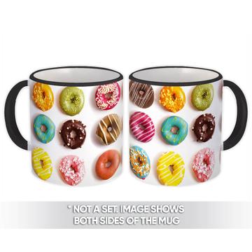 Glazed Donuts : Gift Mug Sweet Decorated Pattern Kids Party Decor Kitchen Breakfast Bakery