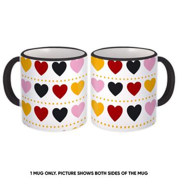 Hearts In Rows : Gift Mug Love Valentine Engagement Pattern Baby Shower Invite Card