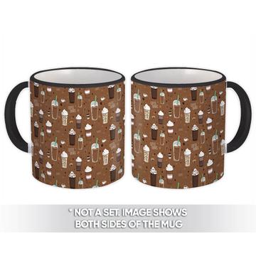 Coffee Drinks : Gift Mug Chocolate Color Pattern Mocha Cream Cute Kids Bean Kitchen Decor