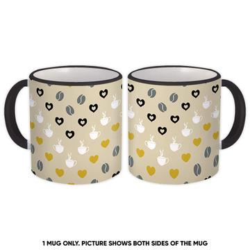 Coffee Chevron Pattern : Gift Mug Lover Drinker Abstract Art Kitchen Decor Drink Beans