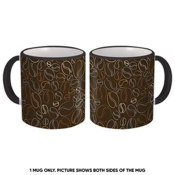 Coffee Beans Silhouette Pattern : Gift Mug For Lover Drinker Hot Drink Cafe Kitchen
