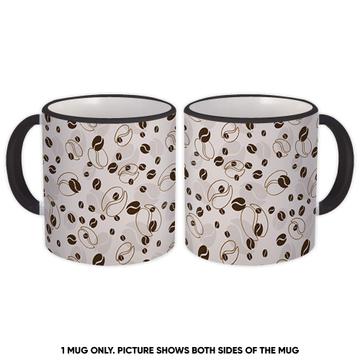 Coffee Beans Pattern : Gift Mug For Lover Drinker Hot Drink Aroma Cafe Kitchen Home