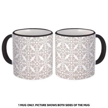 Lace Arabesques : Gift Mug Seamless Pattern Wedding Engagement Mandala Floral Print