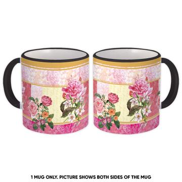 Peony Roses : Gift Mug Flower Bouquets Pattern Patchwork Mothers Day Wedding Card