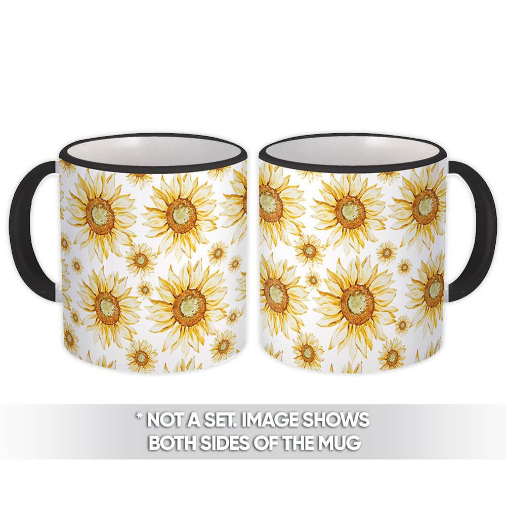 Gift Mug : Repeatable Sunflower Pattern Pastel Painting Summer Wedding Party