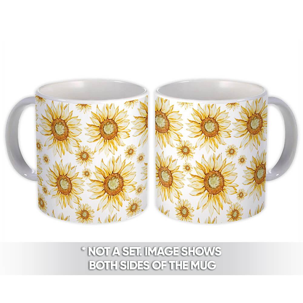 Gift Mug : Repeatable Sunflower Pattern Pastel Painting Summer Wedding Party