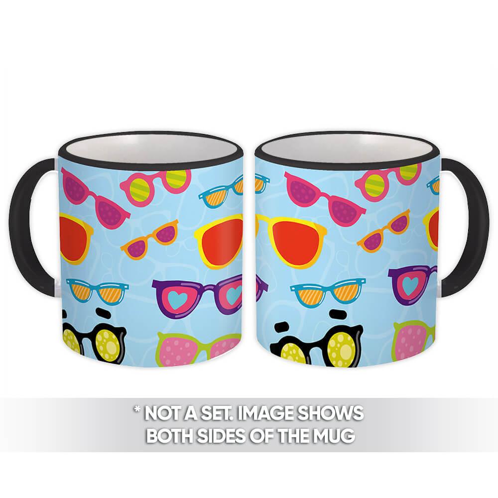 Gift Mug : Colorful Sunglasses Accessory Summer Beach Pattern Wall Decor Kids