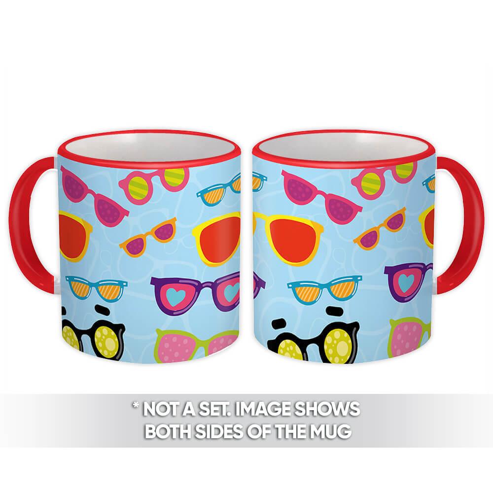 Gift Mug : Colorful Sunglasses Accessory Summer Beach Pattern Wall Decor Kids