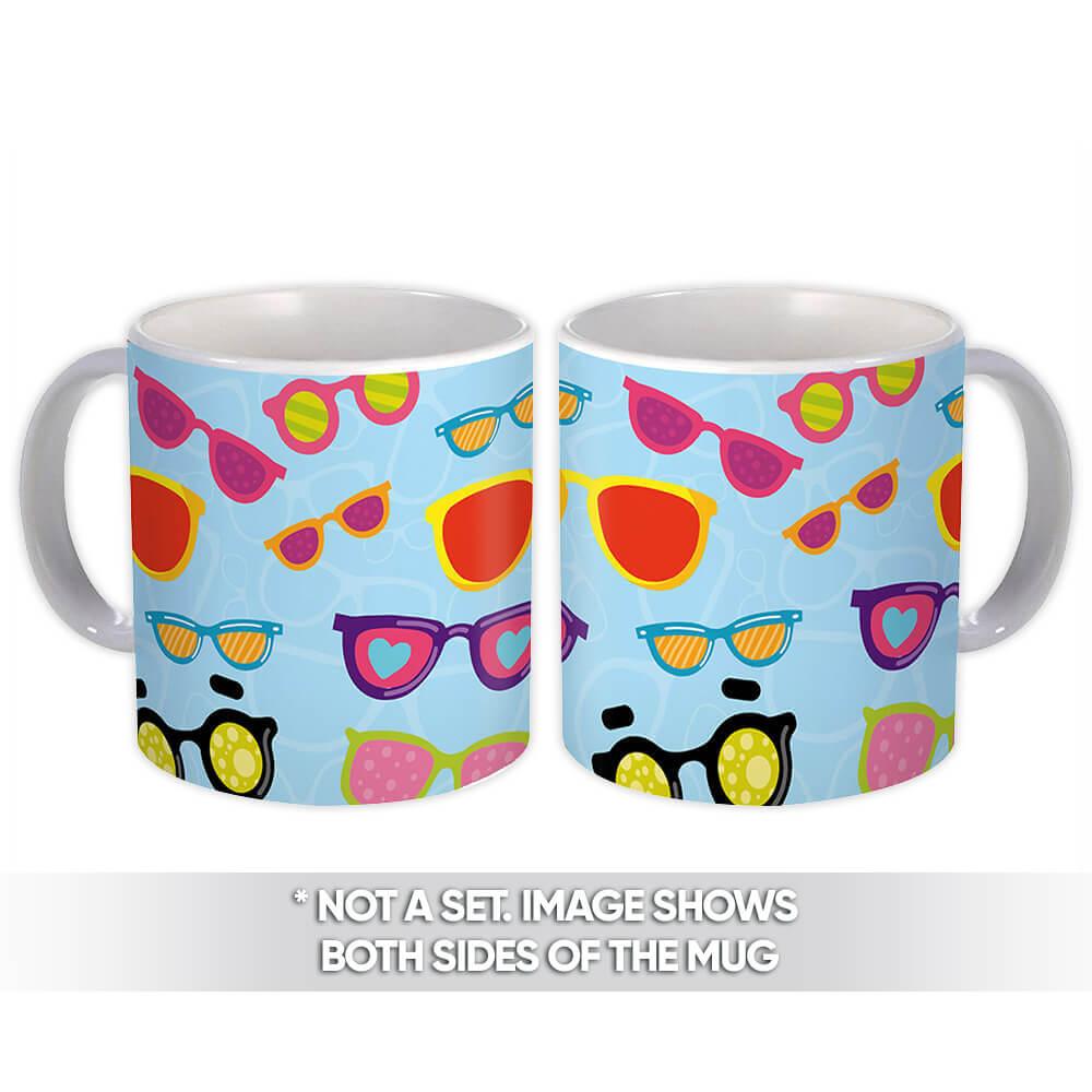 Gift Mug : Colorful Sunglasses Accessory Summer Beach Pattern Wall Decor Kids