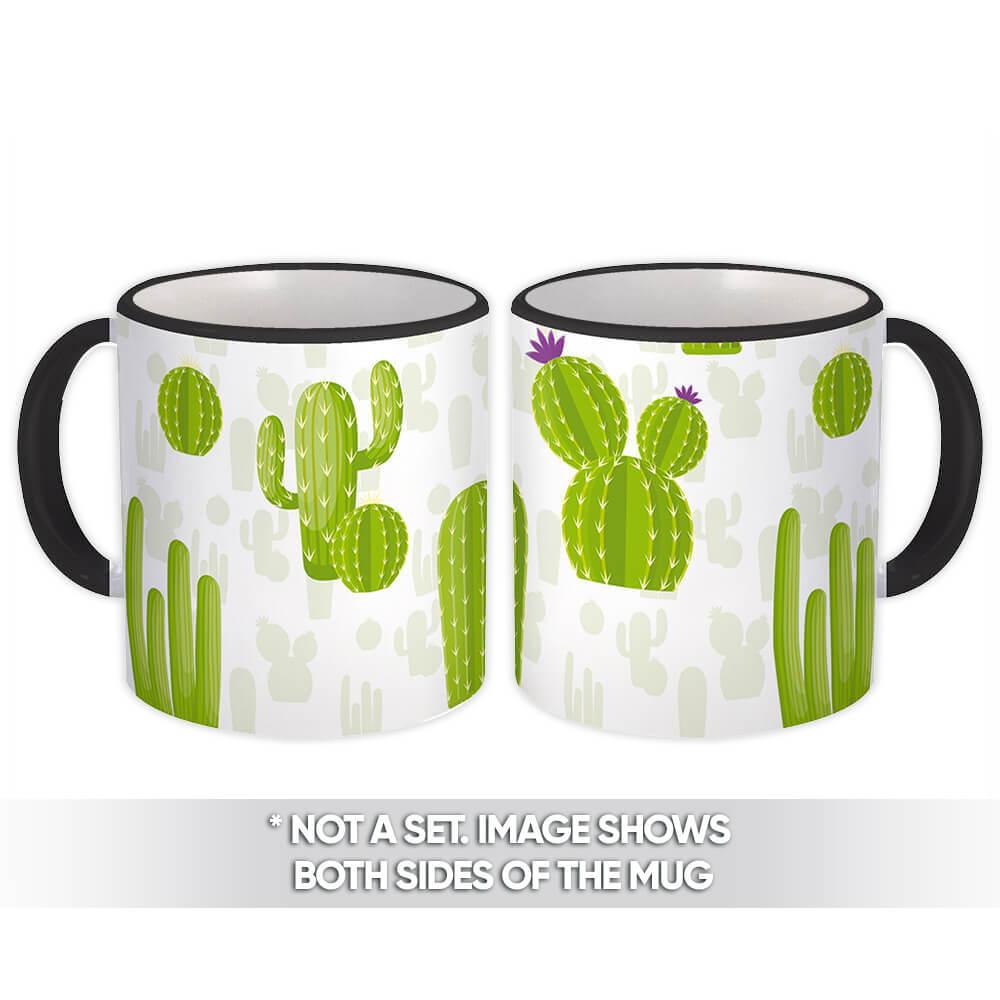 Gift Mug : Cactus Pattern Desert Cute Trend Succulents