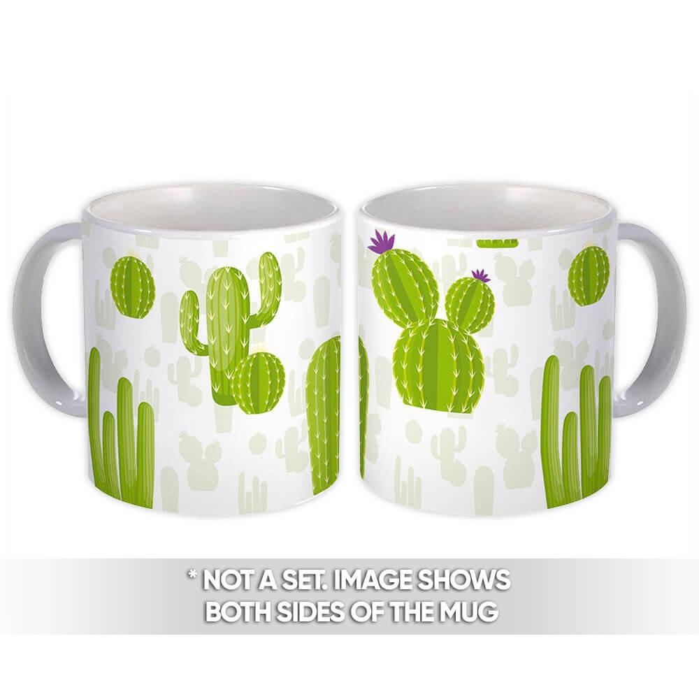 Gift Mug : Cactus Pattern Desert Cute Trend Succulents