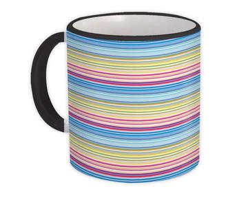 Horizontal Stripes : Gift Mug Colorful Pastel Decor Abstract Pattern Shapes Neutral