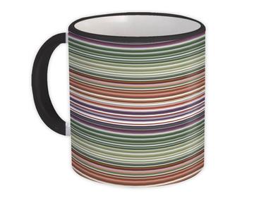 Horizontal Stripes : Gift Mug Pastel Warm Colors Vintage Decor