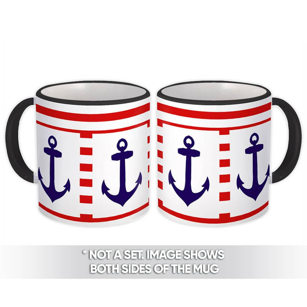 Gift Mug : Nautical Anchor Maritime Kids Nursery Decor Fashion Pattern Father