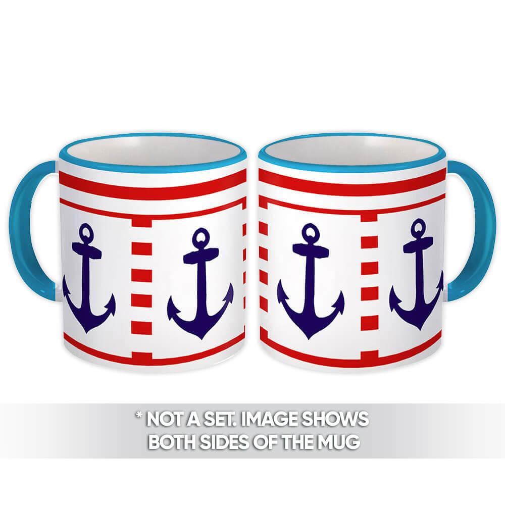 Gift Mug : Nautical Anchor Maritime Kids Nursery Decor Fashion Pattern Father