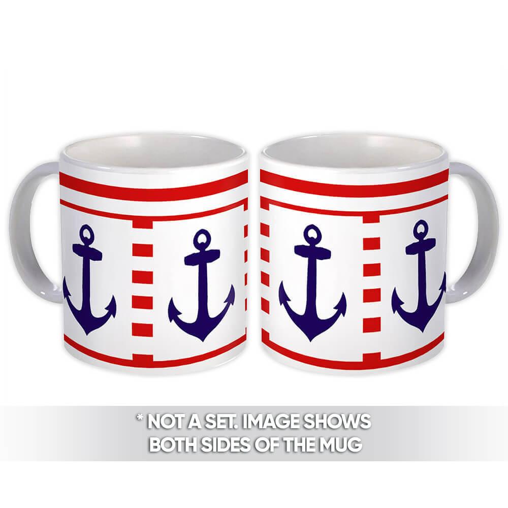 Gift Mug : Nautical Anchor Maritime Kids Nursery Decor Fashion Pattern Father