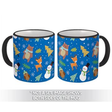 Animals Christmas : Gift Mug Winter Holidays Pattern Diy Snowman Baby Shower Decor