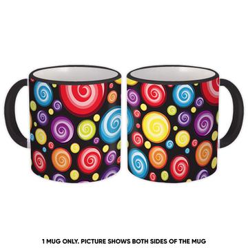 Lollipop Circles : Gift Mug Polka Dots Colorful Pattern Abstract For Kids Children