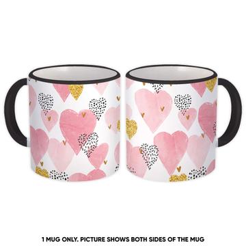 Hearts Abstract : Gift Mug Pattern Baby Shower Valentines Day Love Lovers Romantic