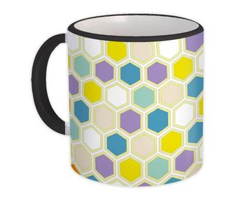 Beehive Pastel : Gift Mug Home Decor Scandinavian Bee Abstract Pattern Shapes Neutral