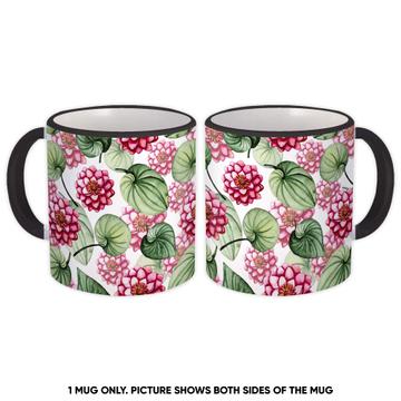 Camellias : Gift Mug Flower Leaves Pattern Retro Fabric Print Mothers Day Botanical