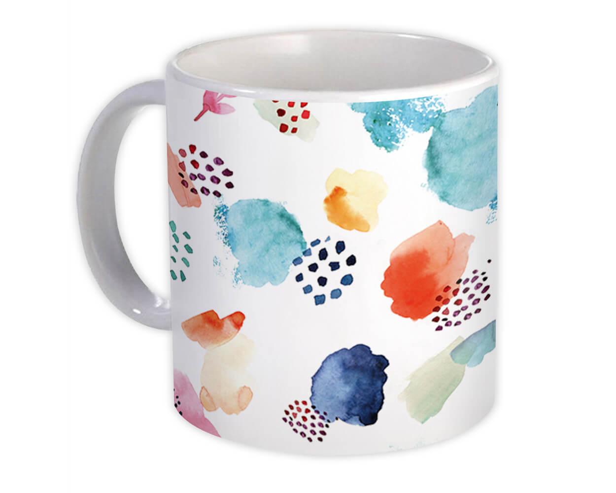 Gift Mug : Watercolor Splashes Home Decor Scandinavian