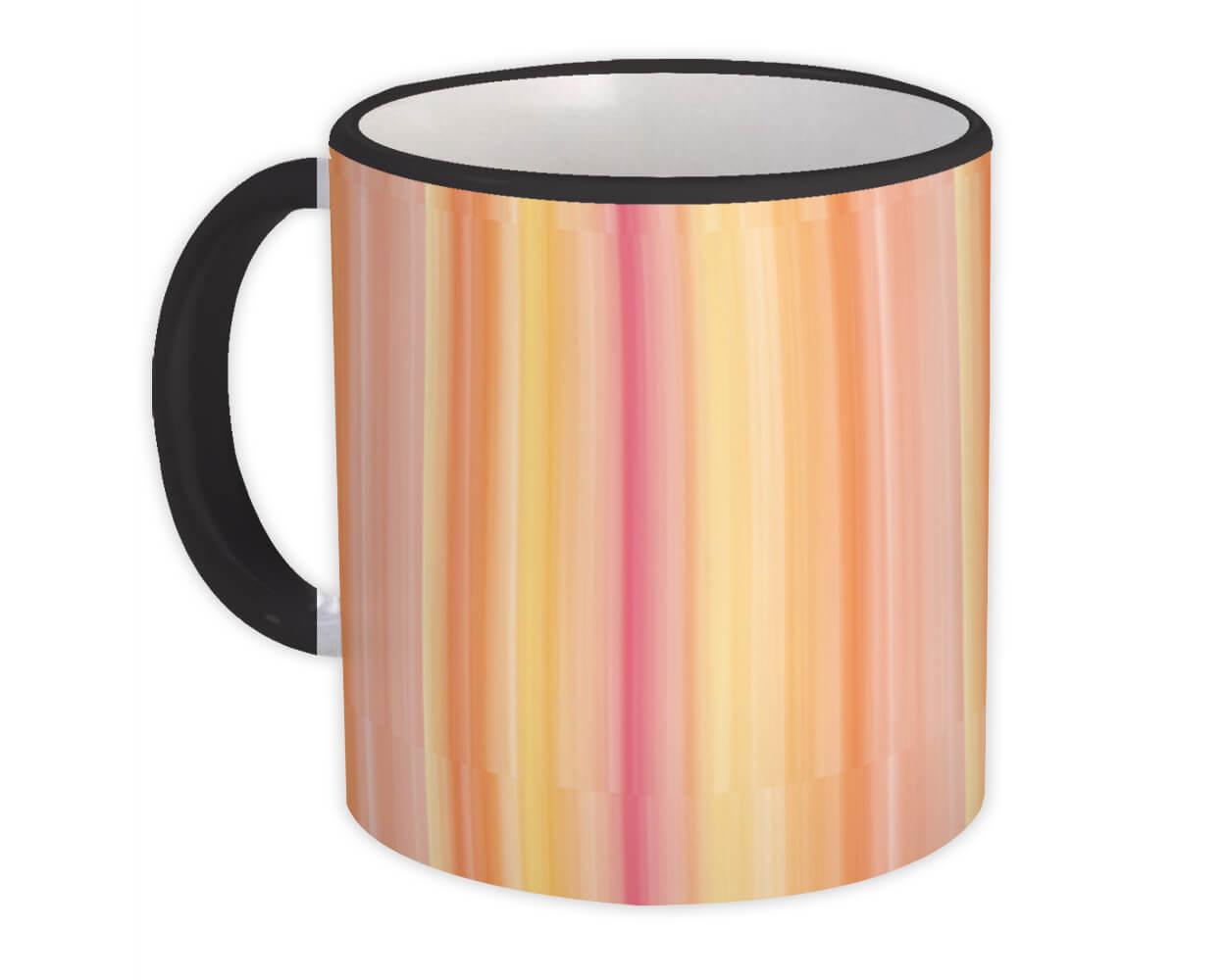 Gift Mug : Stripes Pastel Home Decor Scandinavian Orange Gradient