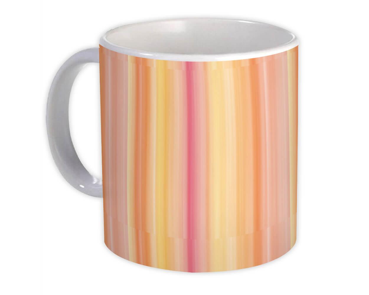 Gift Mug : Stripes Pastel Home Decor Scandinavian Orange Gradient