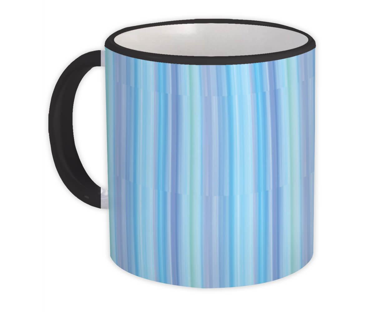 Gift Mug : Stripes Pastel Home Decor Scandinavian Blue Gradient