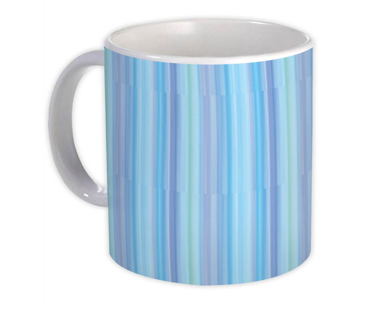 Gift Mug : Stripes Pastel Home Decor Scandinavian Blue Gradient