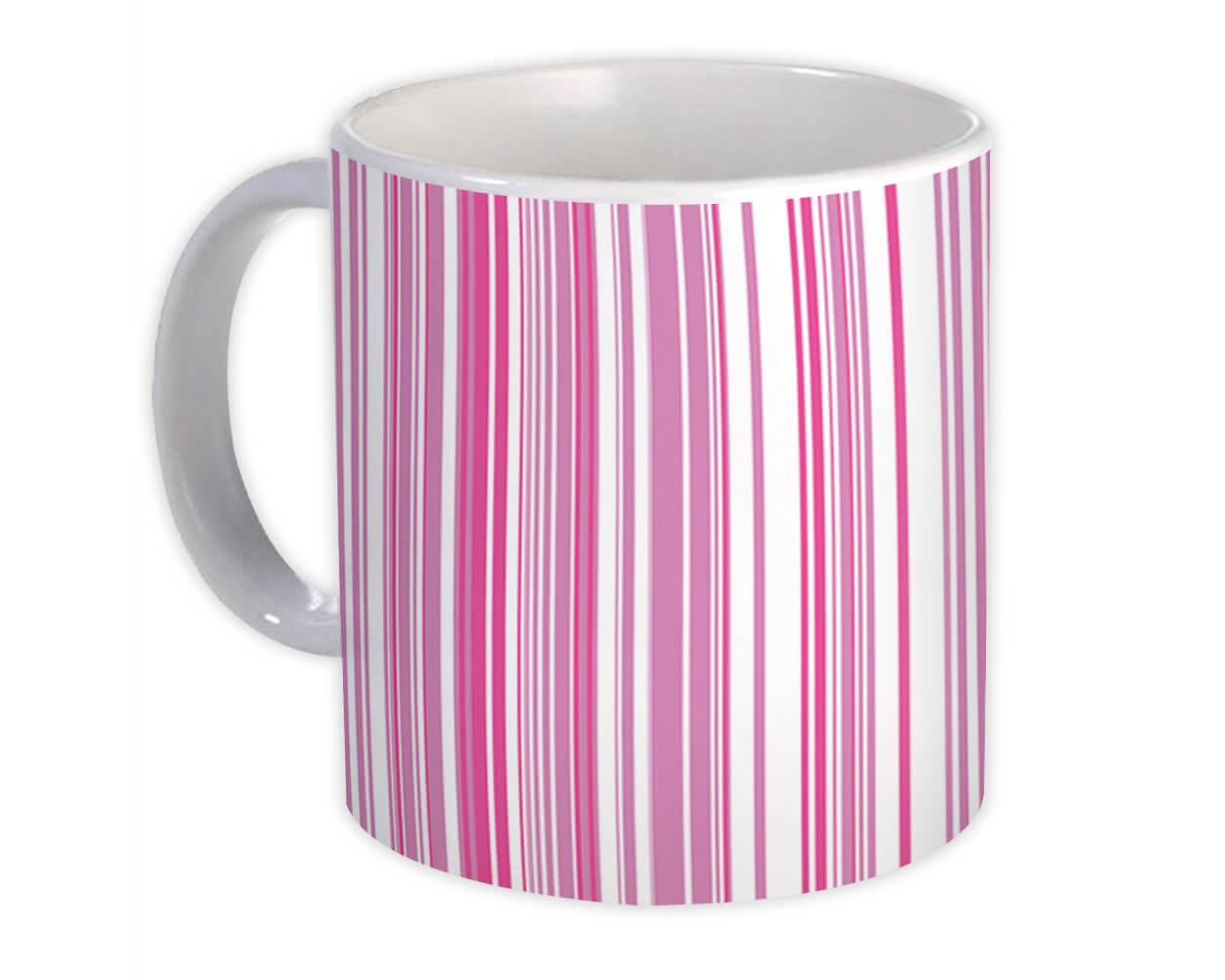 Gift Mug : Stripes Pink Modern Home Decor Scandinavian