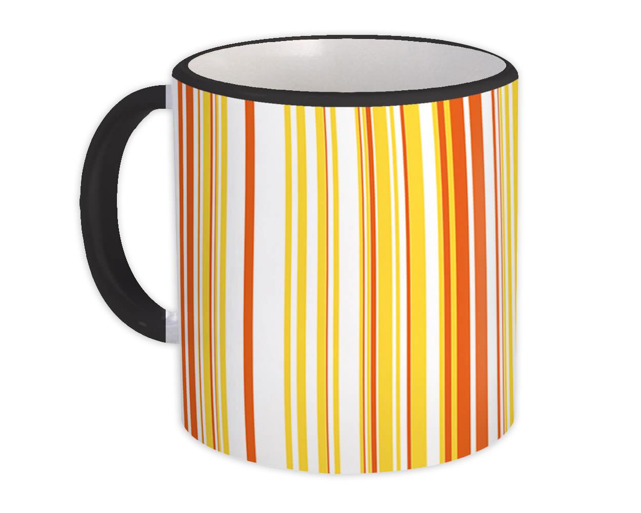 Gift Mug : Stripes Yellow Modern Home Decor Scandinavian