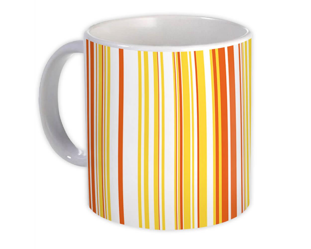 Gift Mug : Stripes Yellow Modern Home Decor Scandinavian